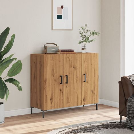 Aparador de madera de ingeniería roble artisian 90x34x80 cm vidaXL (1/5)