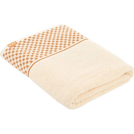 Toalla de baño 70 x 130 cm, 100 % algodón, estilo vichy - marfil - Tendance (1/4)