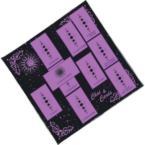 Nappe élégante en velours doux et raffiné pour étalage de cartes de tarot, idéale pour les pratiques spirituelles (60 x 60 cm). Un cadeau parfait (1/5)