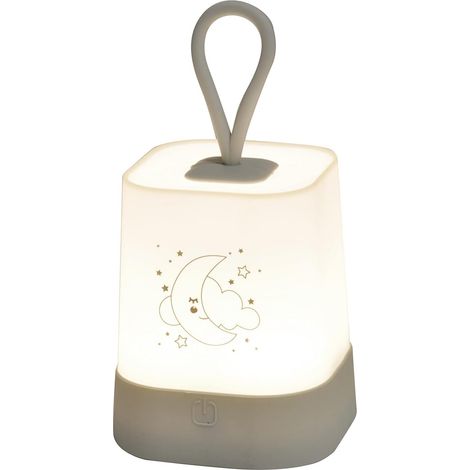 Veilleuse Nomade Silicone Led à Piles 8 x 8 x H16 cm Gris Nuage Essen'Ciel (1/5)