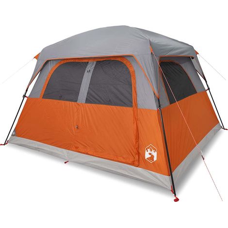 vidaXL Tienda de campaña familiar para 6 personas impermeable naranja (1/2)