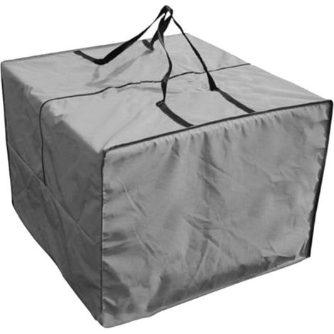 Sac de rangement d'extérieur imperméable en tissu Oxford 420D pour meubles de terrasse, coussins, outils de jardinage, décorations saisonnières, spacieux, 81 x 81 x 61 cm, beige résistant aux (1/5)