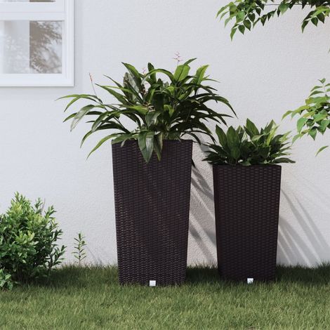 Jardinière et intérieur amovible Bac A Fleur  marron 21 /49 L rotin PP 94662 (1/5)