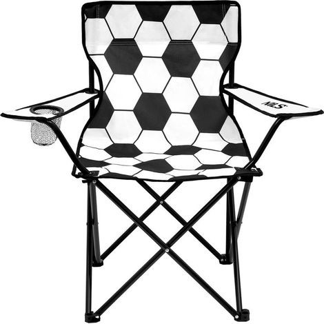 Chaise pliante, blanche et noire, portable et compacte (1/5)