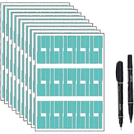 10 feuilles d'étiquettes adhésives pour câbles, 8 couleurs, marqueurs de câbles autocollants-Light blue