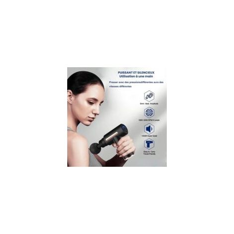 Pistolets massage musculaire - 1 pièce, Pro 4 embouts 6 vitesses percussif - Pour dos/nuque/muscles soulagement tensions/courbatures (1/4)