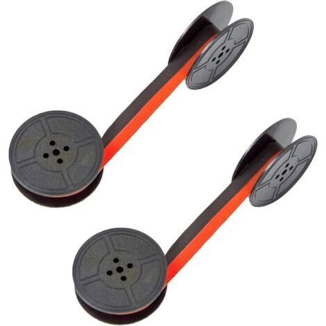 Lntyq 2Pcs Ruban Machine A Ecrire,Ruban Machine À Écrire, Pack Double Ruban Machine À Écrire, Ruban Machine À Écrire En Nylon Rouge Et Noir (1/5)