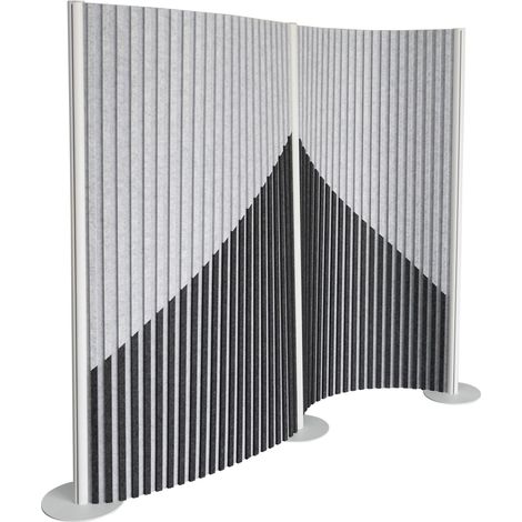 Akustik Trennwand / Stellwand Flexmiut Wave rollbar 211x160 PET grau hjh OFFICE (1/5)