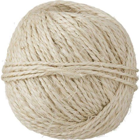 Corde de sisal longueur 20m diamètre 2,5mm rouleau ficelle vintage rustique tricot décoration tuteur tomate scrapbooking bricolage jardin (1/2)