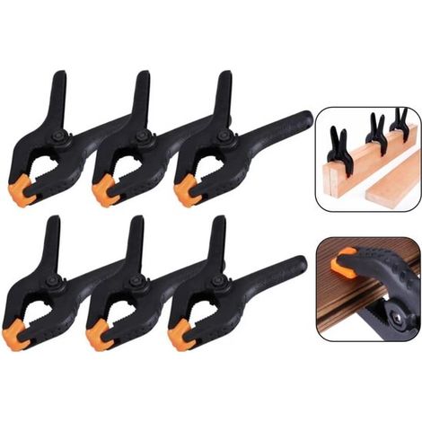 Clip per teloni, 6 pezzi, clip adesive, clip da mercato, EXTRA RESISTENTI, 90 mm (3 pollici), banchi da lavoro e sistemi di stoccaggio, clip per teloni, utensili manuali, hobby K (1/5)