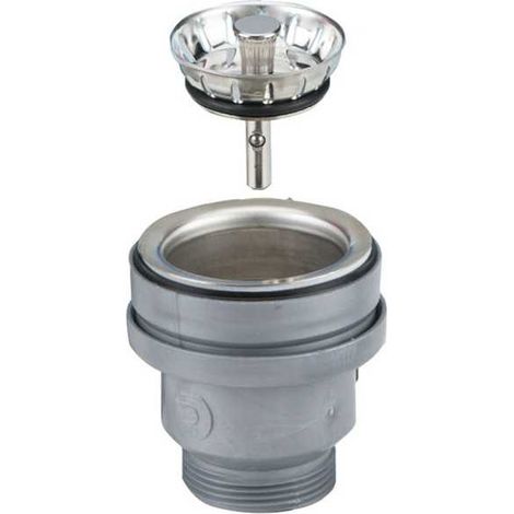 Bonde évier sans trop plein – Diamètre 60 mm – Raccordement 1" 1/2 – Pour cuisine et vidage – Grès D.50 – Lira (1/6)