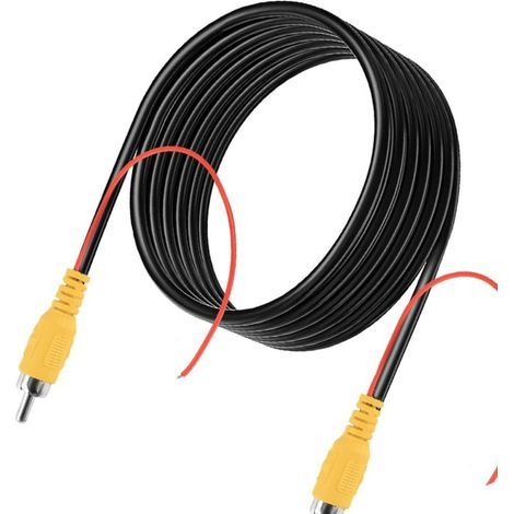 Cable Camera De Recul - 10 M - Extension Câble Vidéo Rca - Avec Fils D'alimentation Et Connecteurs Jaunes Femelle-Femelle (1/5)