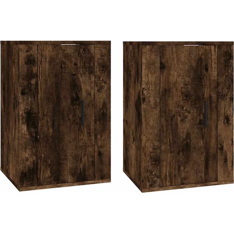 Mobili TV Armadietto TV Mobili Porta TV a Parete 2 pz Rovere Fumo 40x34,5x60 cm (1/5)