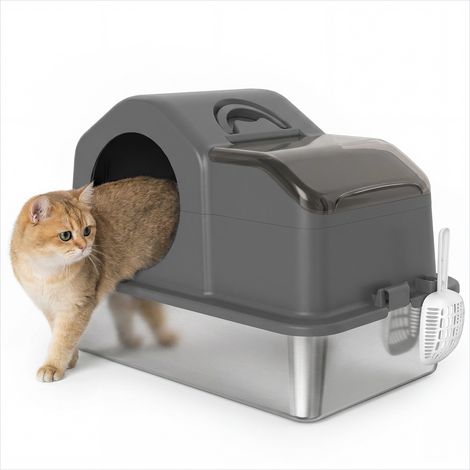 Bac à litière pour chat en acier inoxydable 201 60,5 x 40,5 x 45 (1/5)