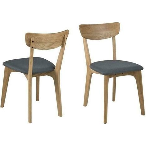 Chaise en chêne Taxi, recouverte de tissu bleu (1/5)