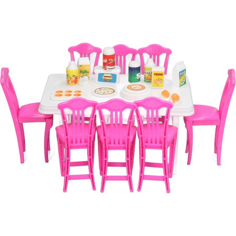 Ensemble de table à manger miniature pour maisons de poupées à l'échelle 1:12 – Favorise le développement cognitif – Table à manger exquise type 1 (1/5)