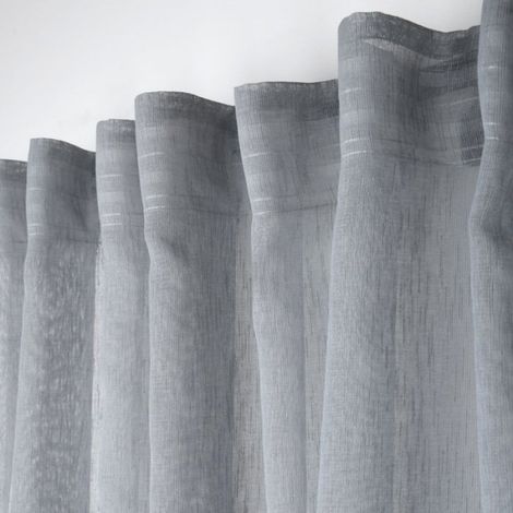 Voilage galon fronceur 140 x 260 cm Derbie uni gris souris (1/3)