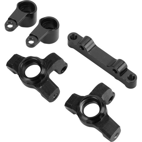 Groupe de direction en aluminium avec cuvette de direction avant pour camion Losi MiniT 2.0 2WD 1/18 (noir) (1/5)
