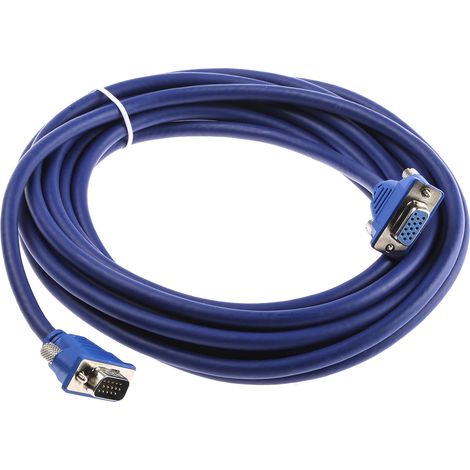 Câble VGA VGA vers VGA Mâle VGA Femelle VGA 5m Bleu ( Prix pour 1 ) (1/2)