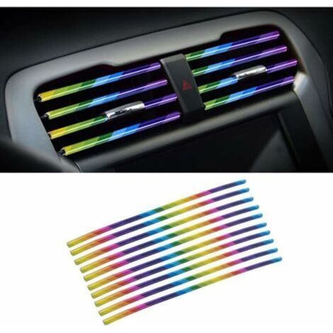 Strisce decorative per bocchette di ventilazione dell'auto – Confezione da 20 strisce adesive, realizzate in plastica flessibile, disponibili in vari colori (1/5)