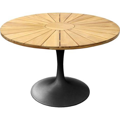 PROLOISIRS Table ronde SOLEIL Ø120 cm - Graphite Teck