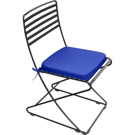 Gardenista - Resol Palma Outdoor-Ersatzstuhl-Sitzpolster mit sicheren Bändern, 40x40x5 cm wasserabweisendes Stuhl-Sitzkissen, langlebiges und bequemes Gartenstuhl-Sitzkissen - Blau (1/5)