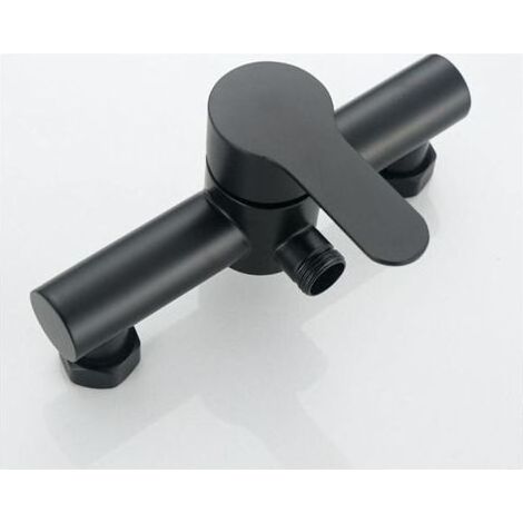 Robinet de douche salle de bains en acier inoxydable noir, pomme de douche à fixer au mur, robinet pour baignoire (1/4)