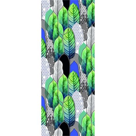 Panneau mural douche en alu-composite VIPANEL - Inspiration Nature Décor Papier Peint Feuilles Grand - Finition Mat Perle - 100x255cm (1/5)