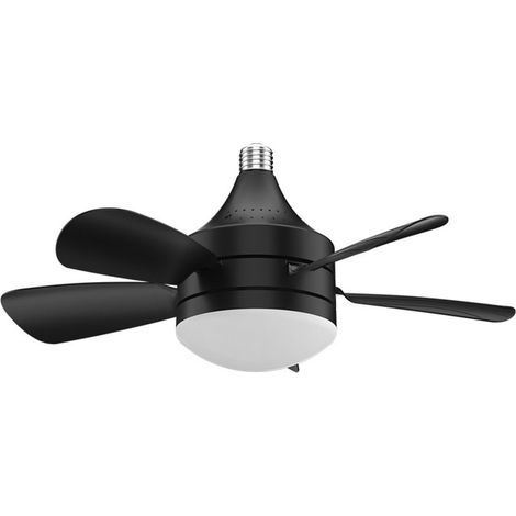 40-W-Deckenventilator mit Licht und Fernbedienung, 3 Geschwindigkeitsstufen, einstellbare Helligkeit 3000K-6500K (Schwarz)