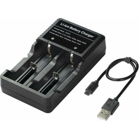 Chargez votre batterie n'importe où 18650 Chargeur de batterie pour 3.7V 18650 14500 16340 26650 Batteries, la batterie n'est pas incluse LO-Ron (1/4)