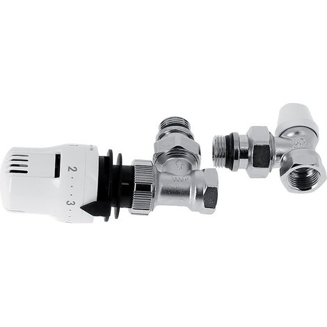 Kit robinetterie radiateur complet TOME équerre 15x21 - THERMADOR (1/2)