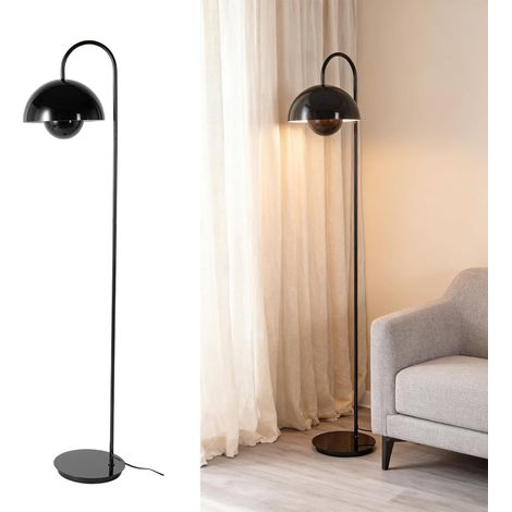 Lampe sur pied champignon nordique moderne métal noir E27 H159cm
