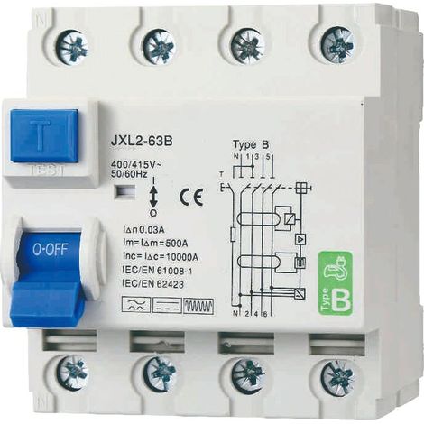 gloca Interruttore Differenziale Puro 4P 30mA CURVA B 6KA AC/DC 380V (40 Ampere) (1/4)