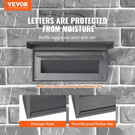 Boîte aux lettres encastrable mur 320x158x430 mm serrure à code gris foncé (1/5)