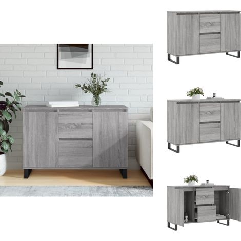 Sideboard Grau Sonoma 104x35x70 cm Holzwerkstoff - Schreibtisch - Wohnzimmermöbel - Sideboard Grau - Holz Sideboard - Regal (1/5)