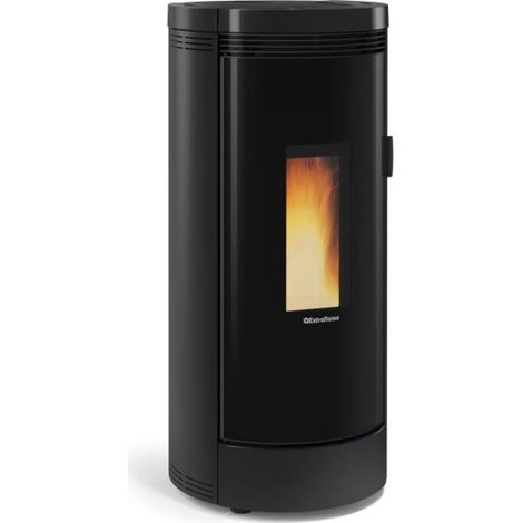 Extraflame – Poêle à granulés de bois 9kW noir – Rendement 92,7% – Compatible conduit coaxial – Système EAC pour combustion optimale – DEBBYCXNOIR