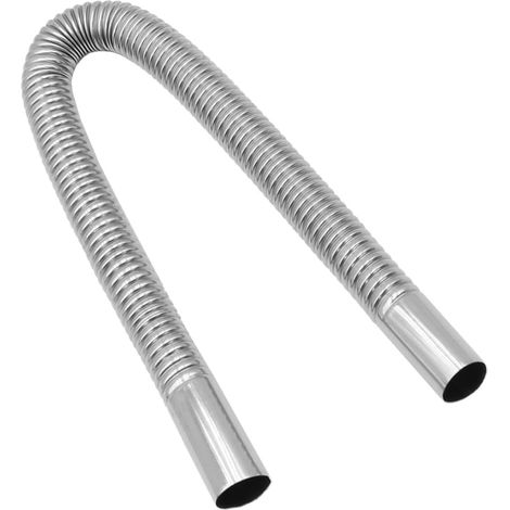 Tuyau d'échappement pour groupes électrogènes, 60 cm, en acier inoxydable, pour chauffage auxiliaire et moteurs diesel, avec colliers de serrage. (1/5)
