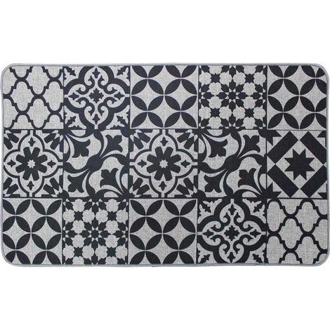 Tapis Tissé Imprimé "Bizancia" 45x75cm Gris (1/2)