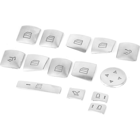 14Pièces Lot Garniture de Bouton de Lève-Vitre Auto Décoration Intérieure Accessoire Compatible Mercedes-Benz (1/3)