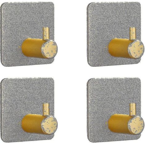 Lot de 4 crochets adhésifs muraux, accroche-tableaux sans perçage, (doré) Hs (1/4)