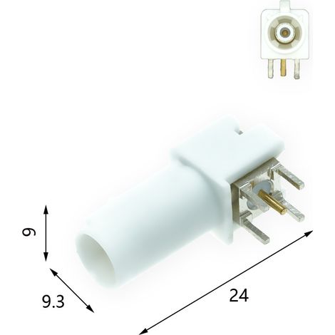 FAKRA SMB-JWE Bent Male Internal Pin with Lead Automotive Connector (1/3)