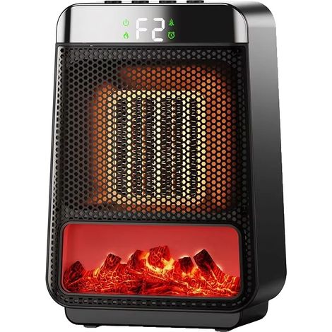 Ventilateur de chauffage portable, économe en énergie, design compact, noir (1/2)
