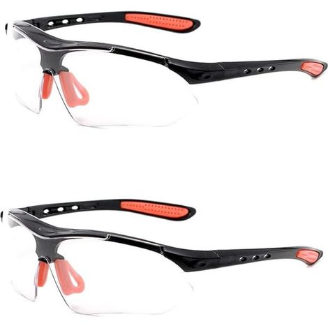 2 Pièces Lunettes de Sécurité, Lunettes de Sécurité Transparentes, Lunettes de Protection Légères, Surlunettes de Protection, Chasse Sport Tir Pêche Travail Sécurité
