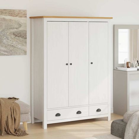 vidaXL Armario de 3 puertas Hill Range madera pino blanco 127x50x170cm (1/4)