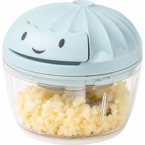 Hachoir à ail à cordon, bleu, taille petite, 2 lames (1/5)