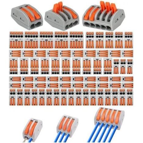 Connecteur Électrique,110pcs Domino Electrique,Connecteur Électrique Rapide,Domino Electrique Etanche,Bornes Connexion Automatique,Rapide Connecteur Fil de Câble,Connecteurs Électriques Compact (1/5)
