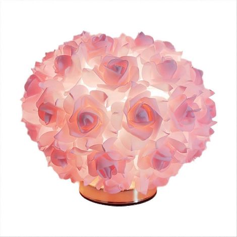 Lampe de table bouquet de roses nordiques, veilleuse romantique pour chambre à coucher, lampe de bureau avec prise européenne. (1/5)