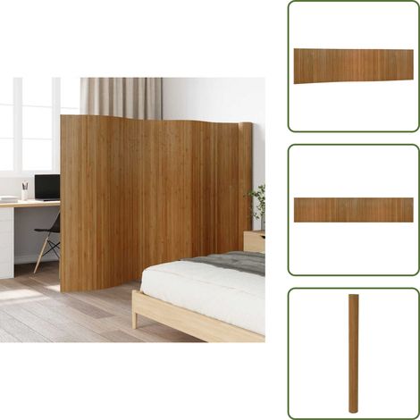 The Living Store Paravent Braun Breite 800 cm Höhe 165 cm Bambus - Raumteiler (1/5)