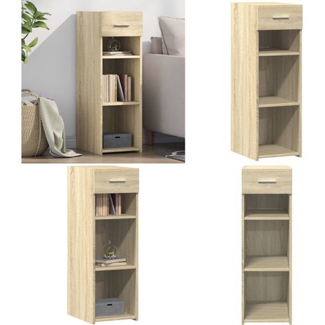 Buffet chêne sonoma 30x42,5x93 cm bois d'ingénierie - Buffet - Meuble De Rangement - Commode - Mobilier - Design Intemporel - Home & Living (1/5)