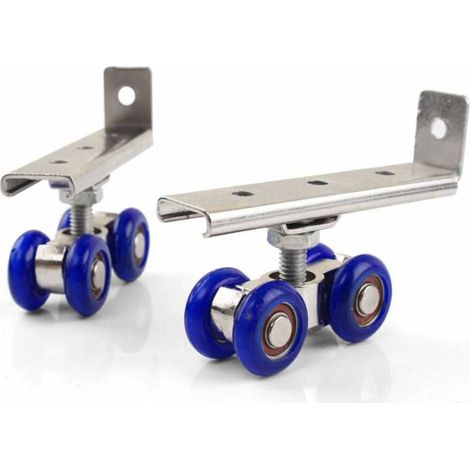 [2Pcs] Stainless Steel Hanging Wheel Wooden Sliding Door Pulley Track Shower Room Sliding Glass Door Silent Sliding Door Hanging Household Buffer